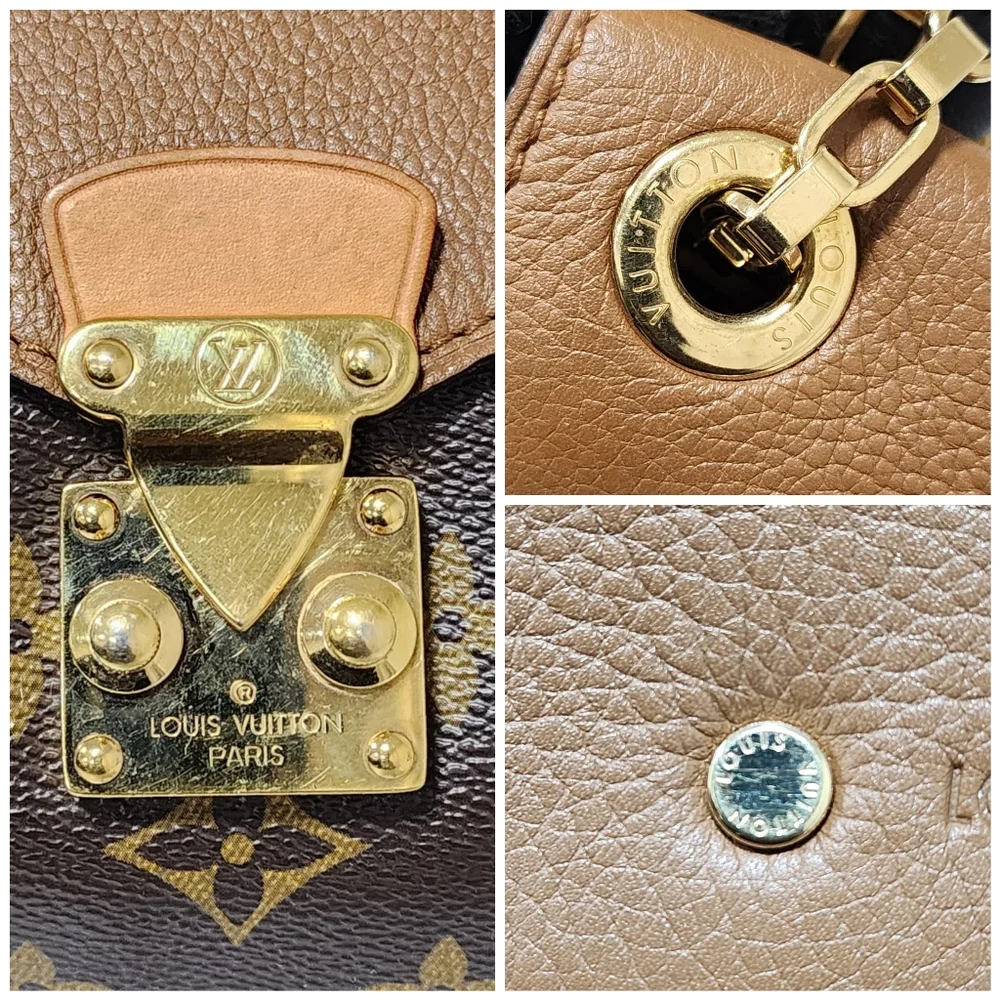 LOUIS VUITTON Havane Monogram Canvas Pallas Shoulder Bag Brown